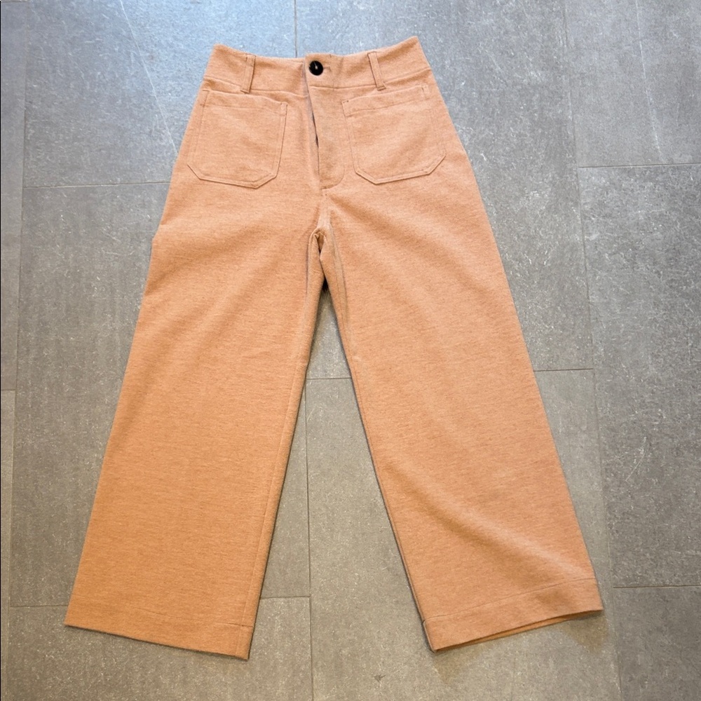 Maeve Tan Wide-Leg Pants